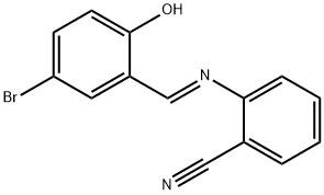 2-[(5-bromo-2-hydroxybenzylidene)amino]benzonitrile Struktur