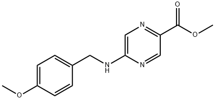 5-(4-Methoxy-benzylamino)-pyrazine-2-carboxylic acid methyl ester Struktur