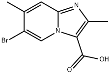 6-bromo-2,7-dimethylimidazo[1,2-a]pyridine-3-carboxylic acid Struktur