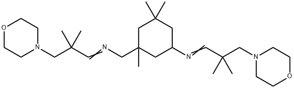 N-[3-({[2,2-dimethyl-3-(morpholin-4-yl)propylidene]amino}methyl)-3,5,5-trimethylcyclohexyl]-2,2-dimethyl-3-(morpholin-4-yl)propan-1-imine Struktur