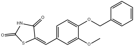 5-[4-(benzyloxy)-3-methoxybenzylidene]-1,3-thiazolidine-2,4-dione Struktur