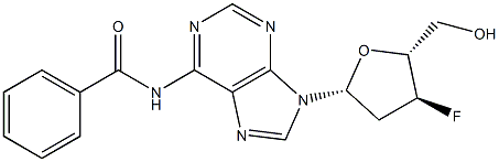 N6-benzoyl-3'-fluoro-2',3'-dideoxyadenosine Struktur