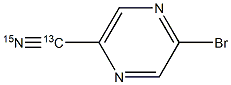 2-Bromo-5-(cyano-13C,15N)pyrazine Struktur