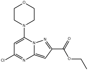 (5-chloro-2-ethoxycarbonyl-7-morpholin-4-yl)pyrazolo[1,5-a]pyrimidine Struktur