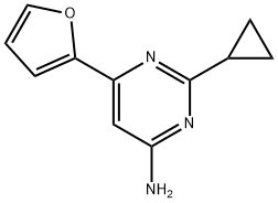 4-Amino-2-cyclopropyl-6-(2-furyl)pyrimidine Struktur