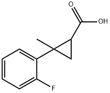 2-(2-fluorophenyl)-2-methylcyclopropane-1-carboxylic acid Struktur