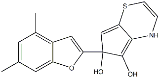 2-(4,6-dimethyl-1-benzofuran-2-yl)-1,3-benzothiazole-4,7-diol Struktur