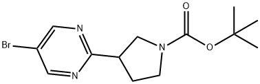 tert-butyl 3-(5-bromopyrimidin-2-yl)pyrrolidine-1-carboxylate Struktur