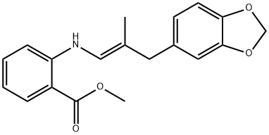 methyl (E)-2((3-(1,3-benzodioxol-5-yl)-2-methyl-1-propenyl)amino)benzoate Struktur