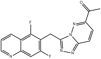 Ethanone, 1-[3-[(5,7-difluoro-6-quinolinyl)methyl]-1,2,4-triazolo[4,3-b]pyridazin-6-yl]- Struktur