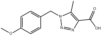 1H-1,2,3-Triazole-4-carboxylic acid, 1-[(4-methoxyphenyl)methyl]-5-methyl- Struktur