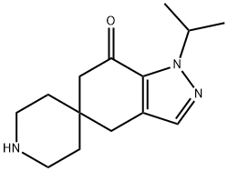 1-isopropyl-1,4-dihydrospiro[indazole-5,4'-piperidin]-7(6H)-one Struktur