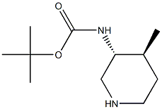 tert-butyl ((3R,4S)-4-methylpiperidin-3-yl)carbamate Struktur