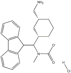 (9H-Fluoren-9-yl)methyl(((1S,3R)-3-(aminomethyl)cyclohexyl)methyl)carbamate hydrochloride Struktur