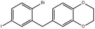 6-(2-Bromo-5-iodobenzyl)-2,3-dihydrobenzo[b][1,4]dioxine Struktur