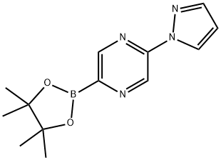 2-(1H-pyrazol-1-yl)-5-(4,4,5,5-tetramethyl-1,3,2-dioxaborolan-2-yl)pyrazine Struktur