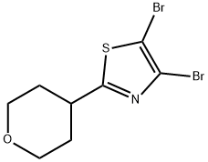 4,5-Dibromo-2-(4-tetrahydropyranyl)thiazole Struktur