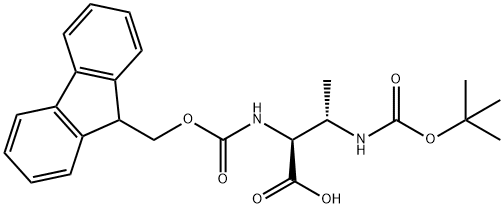 Butanoic acid, 3-[[(1,1-dimethylethoxy)carbonyl]amino]-2-[[(9H-fluoren-9-ylmethoxy)carbonyl]amino]-, [S-(R*,R*)]- (9CI) Struktur