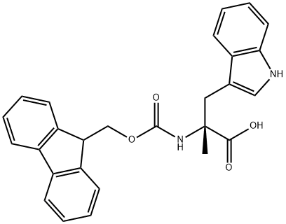 (2R)-2-({[(9H-fluoren-9-yl)methoxy]carbonyl}amino)-3-(1H-indol-3-yl)-2-methylpropanoic acid Struktur