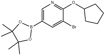 5-Bromo-6-(cyclopentoxy)pyridine-3-boronic acid pinacol ester Struktur