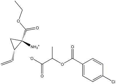 (1R,2S)-2-ethenyl-1-(ethoxycarbonyl)cyclopropanaminium (2S)-2-[(4-chlorobenzoyl)oxy]propanoate Struktur