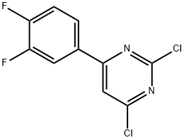 2,4-Dichloro-6-(3,4-difluorophenyl)pyrimidine Struktur