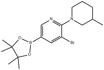 5-Bromo-6-(3-methylpiperidin-1-yl)pyridine-3-boronic acid pinacol ester Struktur