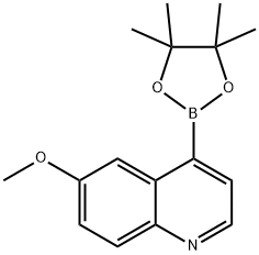 6-methoxy-4-(4,4,5,5-tetramethyl-1,3,2-dioxaborolan-2-yl)quinoline Struktur