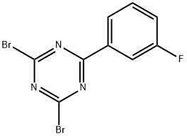 2,4-Dibromo-6-(3-fluorophenyl)-1,3,5-triazine Struktur