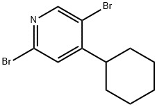 2,5-Dibromo-4-(cyclohexyl)pyridine Struktur