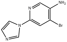 4-Bromo-3-amino-6-(imidazol-1-yl)pyridine Struktur