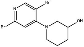 2,5-Dibromo-4-(3-hydroxypiperidin-1-yl)pyridine Struktur