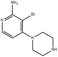 2-Amino-3-bromo-4-(piperazin-1-yl)pyridine Struktur