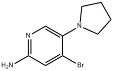 4-Bromo-2-amino-5-(pyrrolidino)pyridine Struktur