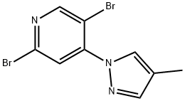 2,5-Dibromo-4-(4-methyl-1H-pyrazol-1-yl)pyridine Struktur