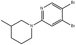 3,4-Dibromo-6-(3-methylpiperidin-1-yl)pyridine Struktur