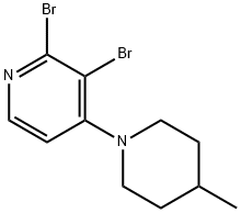 2,3-Dibromo-4-(4-methylpiperidin-1-yl)pyridine Struktur