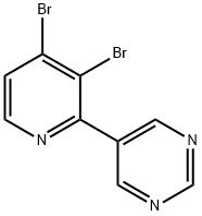 3,4-Dibromo-2-(5-pyrimidyl)pyridine Struktur