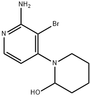 2-Amino-3-bromo-4-(2-hydroxypiperidin-1-yl)pyridine Struktur