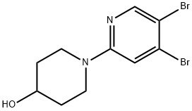 3,4-Dibromo-6-(4-hydroxypiperidin-1-yl)pyridine Struktur