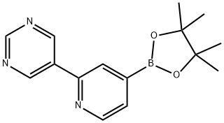 5-(4-(4,4,5,5-tetramethyl-1,3,2-dioxaborolan-2-yl)pyridin-2-yl)pyrimidine Struktur