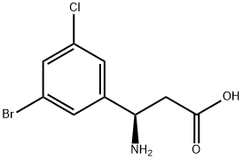 (3R)-3-AMINO-3-(3-BROMO-5-CHLOROPHENYL)PROPANOIC ACID Struktur