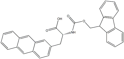 (2R)-3-(anthracen-2-yl)-2-({[(9H-fluoren-9-yl)methoxy]carbonyl}amino)propanoic acid Struktur