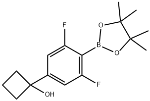 1-(3,5-Difluoro-4-(4,4,5,5-tetramethyl-1,3,2-dioxaborolan-2-yl)phenyl)cyclobutanol Struktur