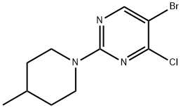 4-Chloro-5-bromo-2-(4-methylpiperidin-1-yl)pyrimidine Struktur