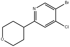 3-Bromo-4-chloro-6-(4-tetrahydropyranyl)pyridine Struktur