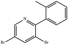 3,5-Dibromo-2-(2-tolyl)pyridine Struktur