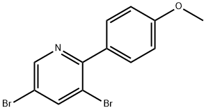 3,5-Dibromo-6-(4-methoxyphenyl)pyridine Struktur