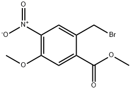 2-Bromomethyl-5-methoxy-4-nitro-benzoic acid methyl ester Struktur