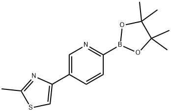 2-methyl-4-(6-(4,4,5,5-tetramethyl-1,3,2-dioxaborolan-2-yl)pyridin-3-yl)thiazole Struktur